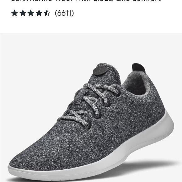 Allbirds wool runners lace up men’s size 11 sneakers gray classics - Picture 10 of 10